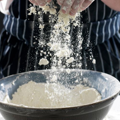 flour and mixing bowl